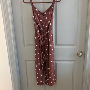 torrid Rust Brown Polka Dot Jumpsuit with White Dots